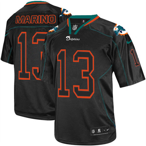 Men's Elite Dan Marino Nike Jersey Lights Out Black - #13 NFL Miami Dolphins